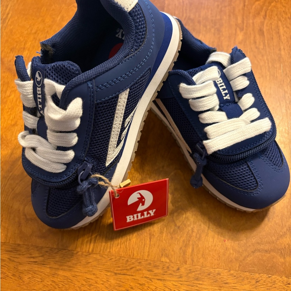 Blue and White Sneakers with Classic Design